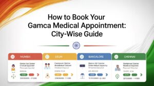 How to book GAMCA medical appointment in India city-wise guide for Mumbai, Delhi, Bangalore, and Chennai with center details and process steps