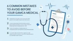 GAMCA medical documents and reports with paperwork, certificates, and forms required for visa processing and travel clearance in India